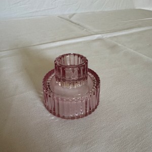 Kandelaar ribbel licht roze