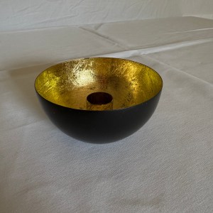 Kandelaar zwart goud groot