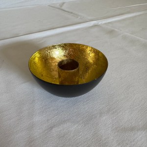 Kandelaar zwart goud klein