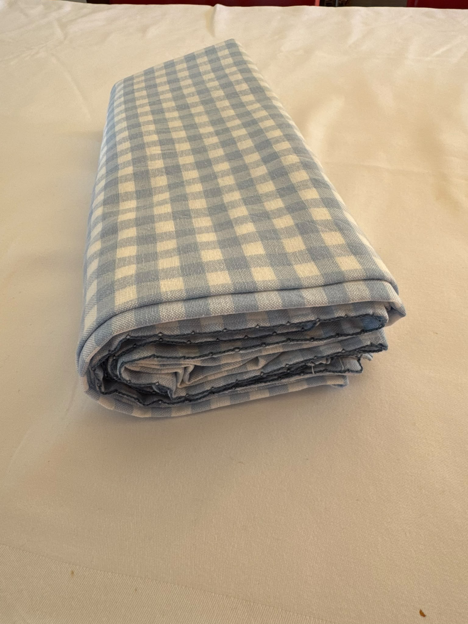 Tafellinnen blauw/wit geblokt